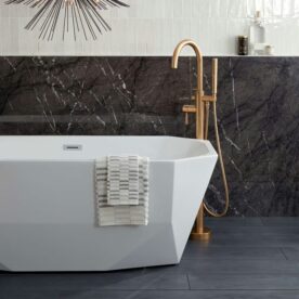 dark long tile in bathroom