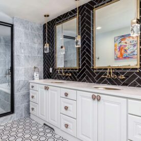 patterned tiles in a bathroom