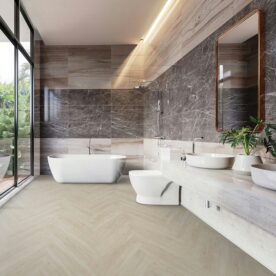 LVP in modern bathroom